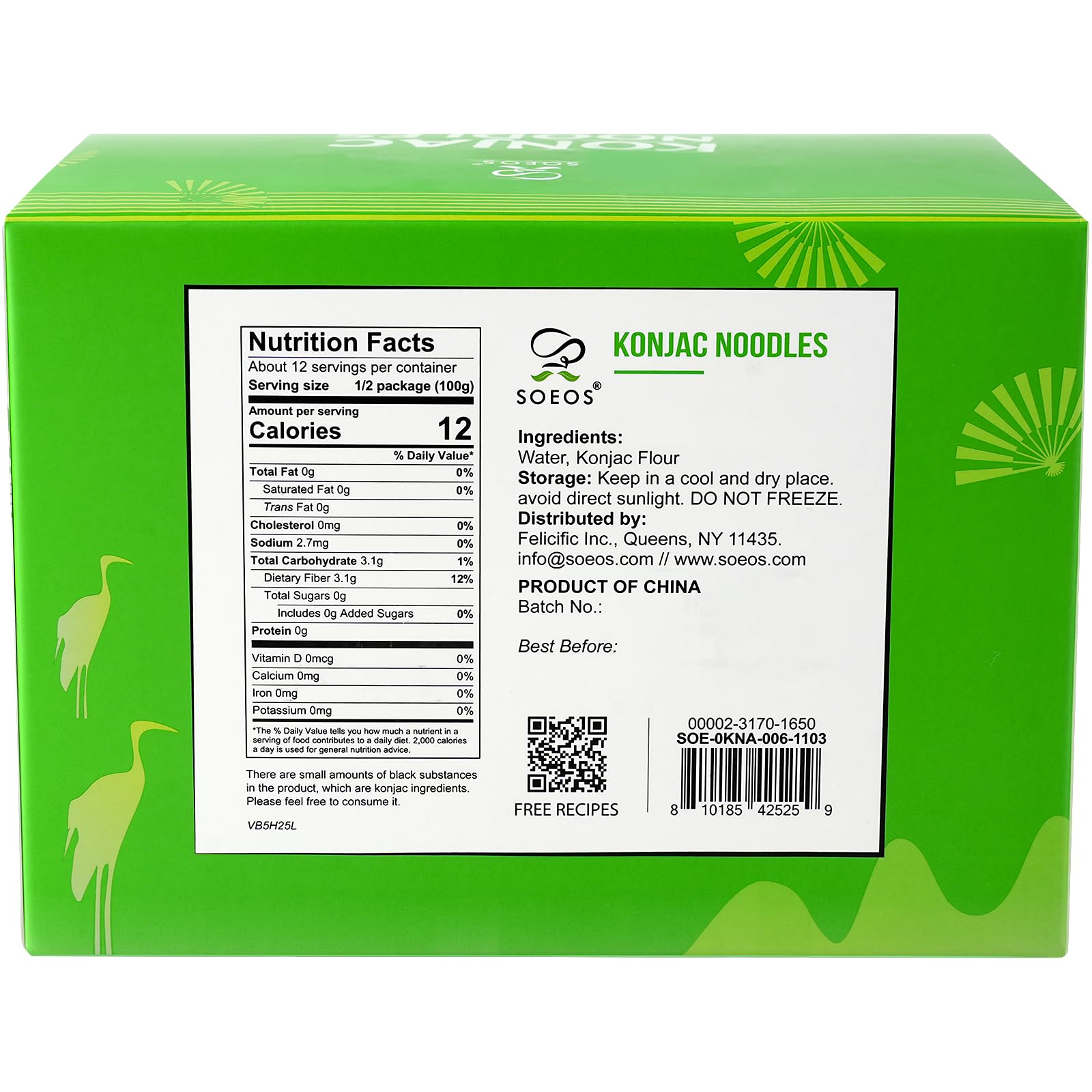 Soeos close-up of thin angel hair konjac noodles highlighting silky texture