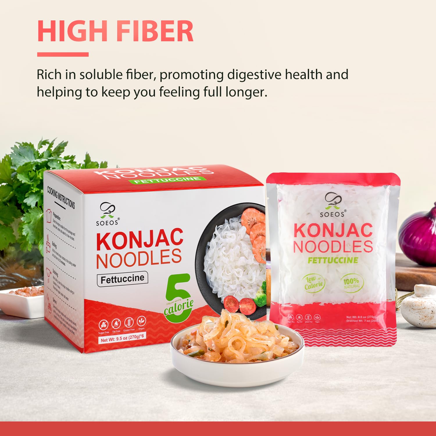 Soeos product label close-up showing nutrition facts and ingredient transparency