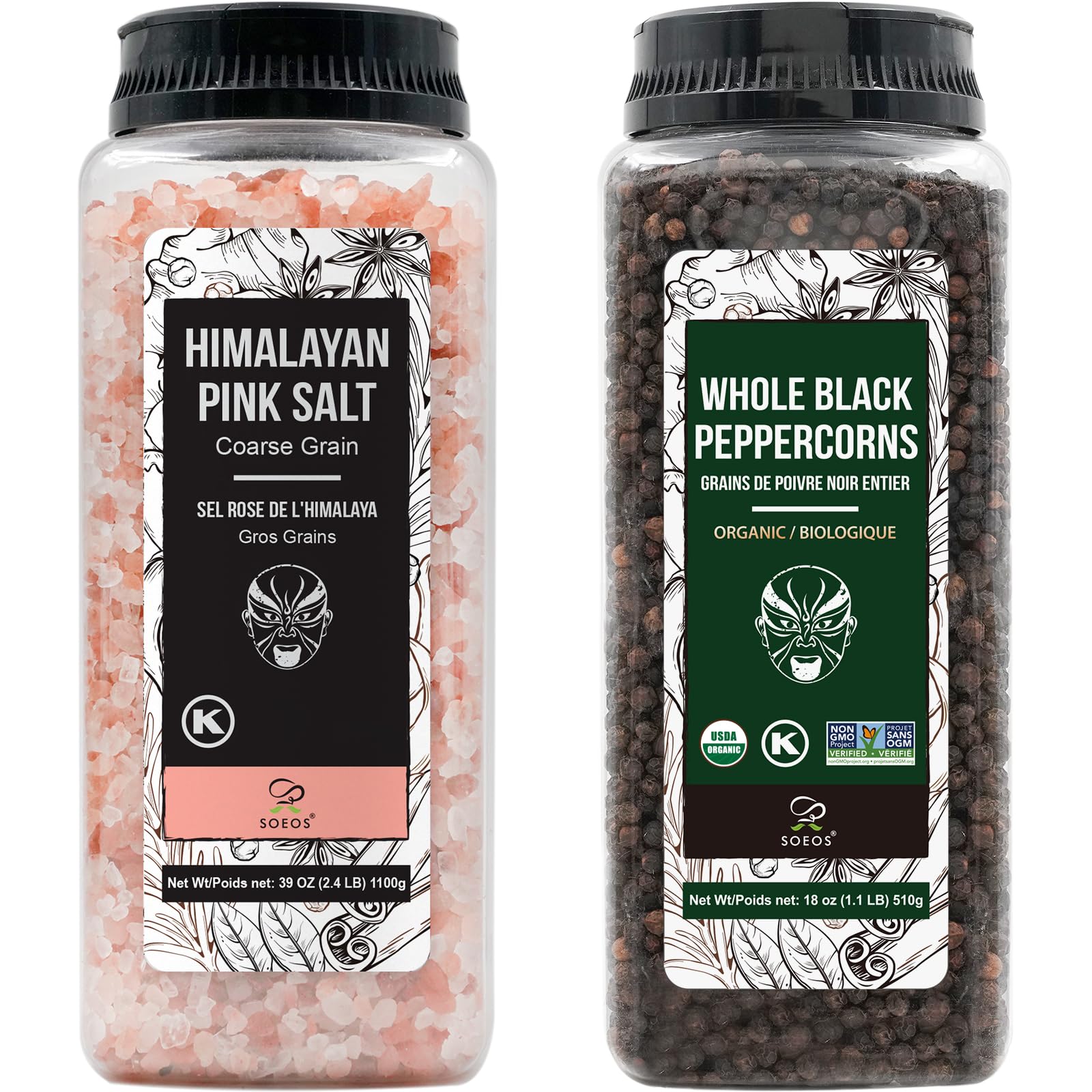 Soeos front packaging showing both jars and value sizes