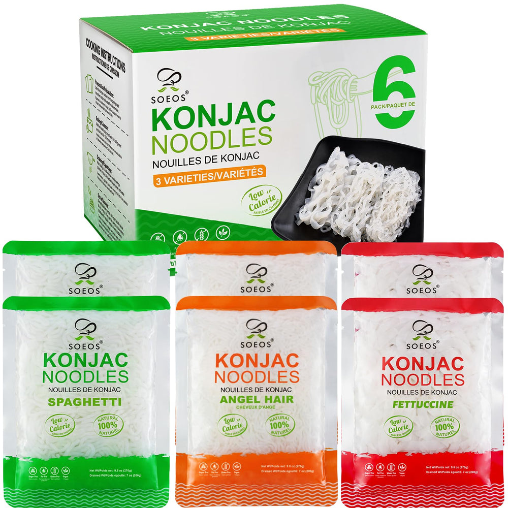 Soeos front packaging showing three-shape variety pack and convenience