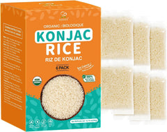 Soeos front packaging showing six 60g konjac rice packs and clear branding for convenience