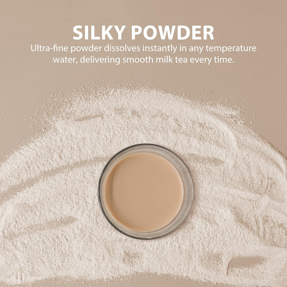 Soeos iced milk tea glass showing cold refreshment and creamy appearance