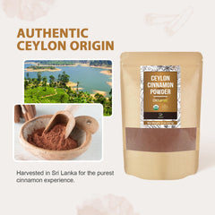 Soeos open jar revealing fragrant Ceylon powder for fresher flavor