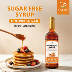 Soeos label closeup revealing product name and brown sugar flavor for informed selection