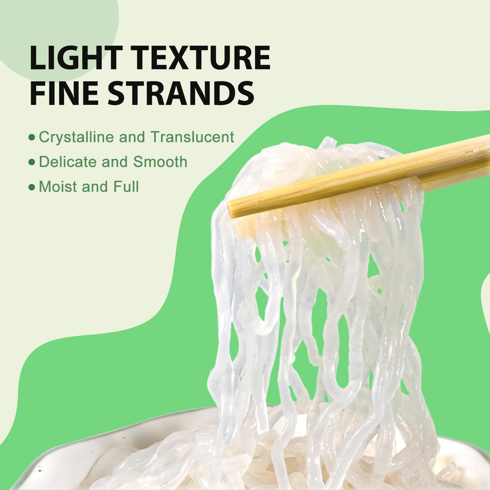 Soeos noodles tossed with tomato sauce demonstrating sauce absorption
