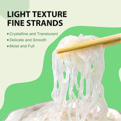 Soeos noodles tossed with tomato sauce demonstrating sauce absorption