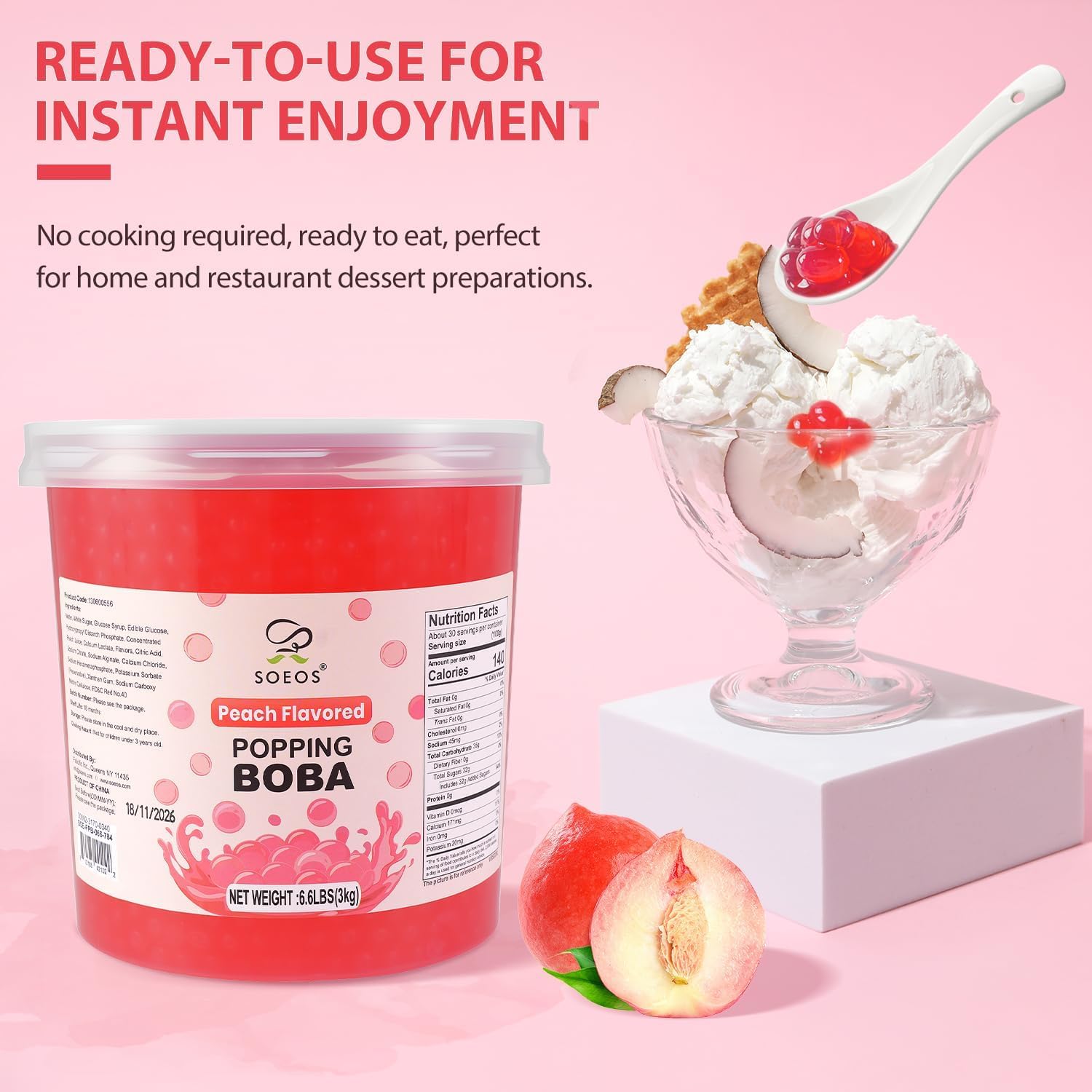 Soeos popping boba on a dessert bar enhancing party presentation