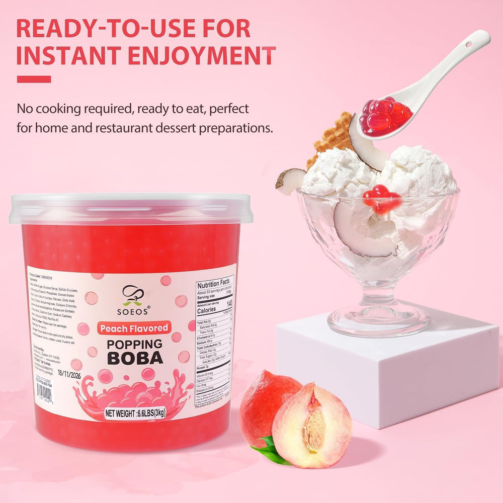 Soeos popping boba on a dessert bar enhancing party presentation
