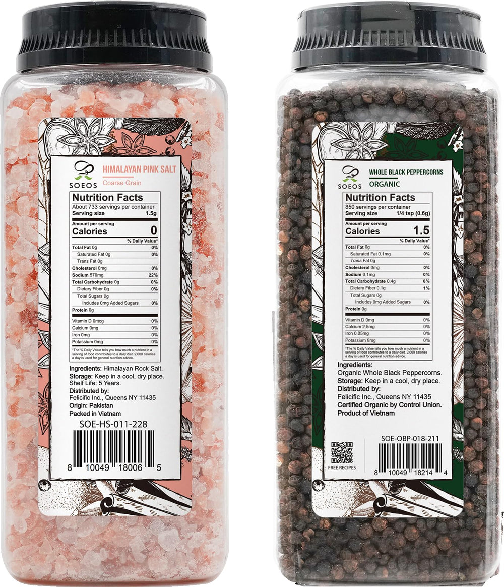 Soeos pink salt coarse grain texture for enhanced seasoning