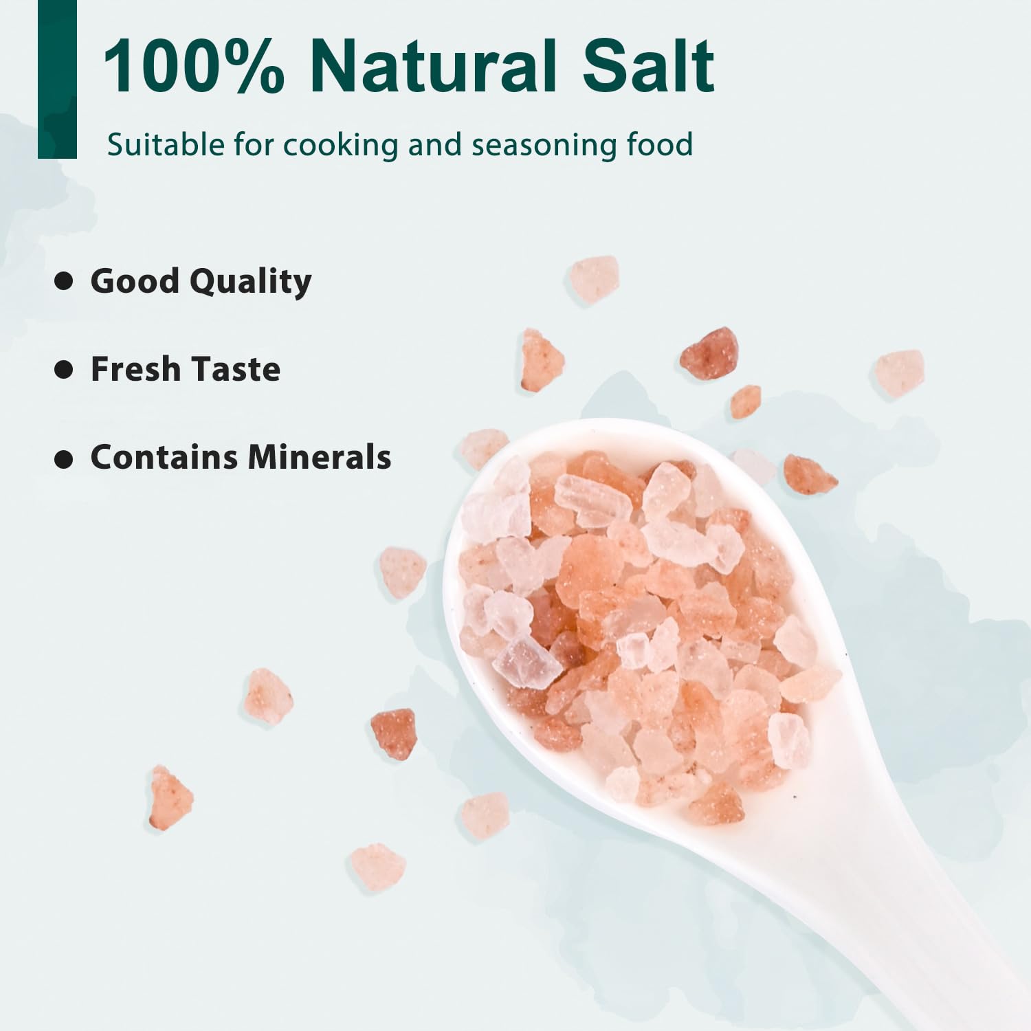 Soeos coarse salt being ground in grinder for immediate seasoning benefit