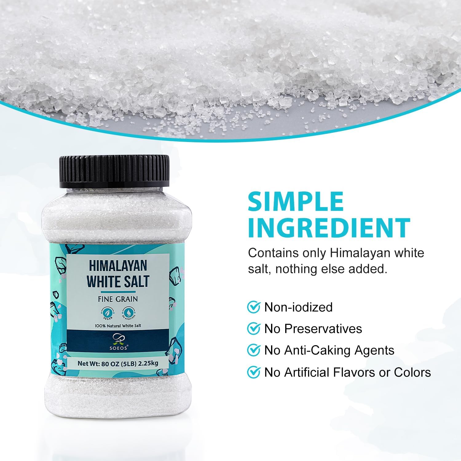 Soeos measuring spoon with salt illustrating accurate portioning for recipes