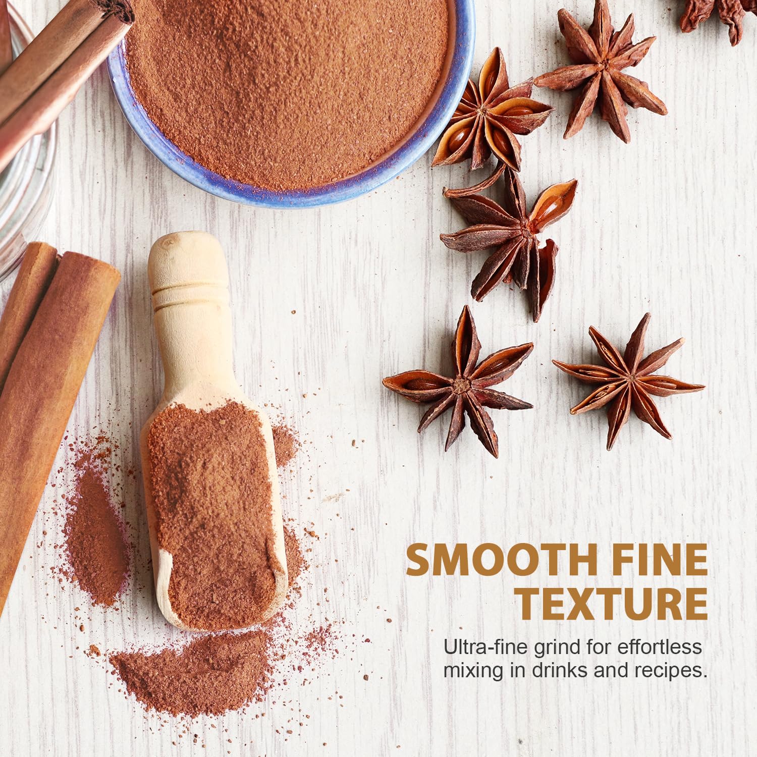 Soeos spoon measuring cinnamon for precise baking and consistent taste