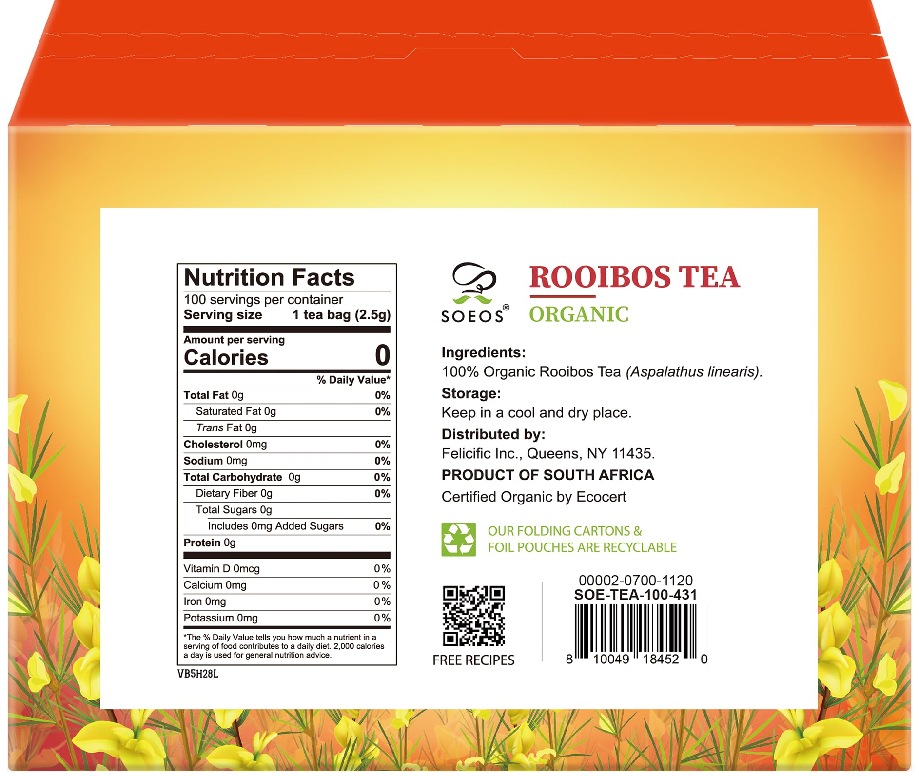 Soeos tea on serving tray with honey and lemon showing versatile pairing options