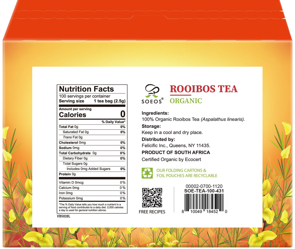 Soeos tea on serving tray with honey and lemon showing versatile pairing options