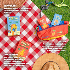 SOLELY single-serve pouch held in hand showing portable snack convenience
