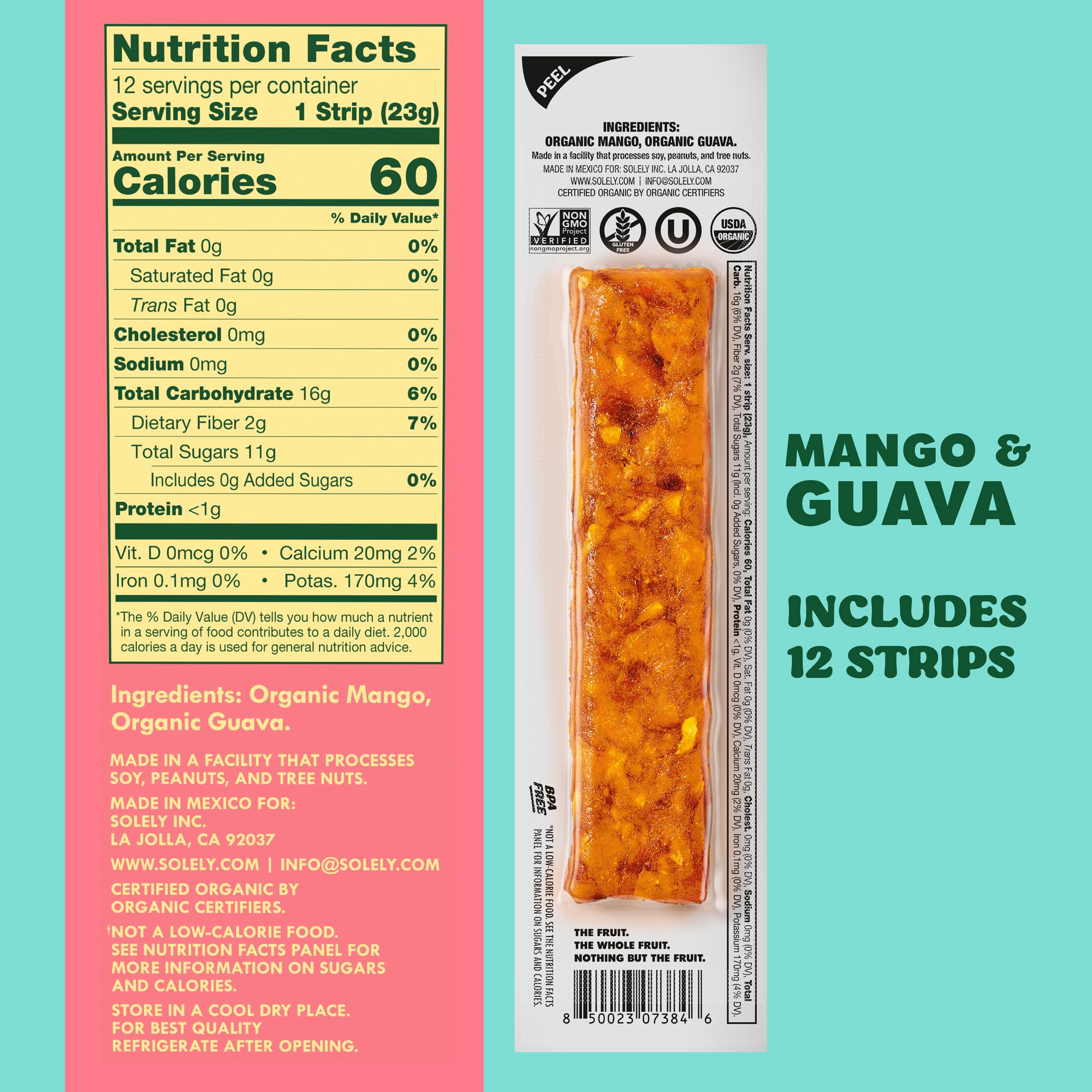 SOLELY handheld strip beside hand for scale, easy portion control and portability