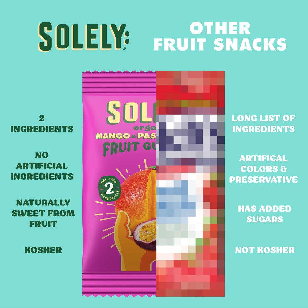 SOLELY size comparison with hand holding a pouch, illustrates portion and scale