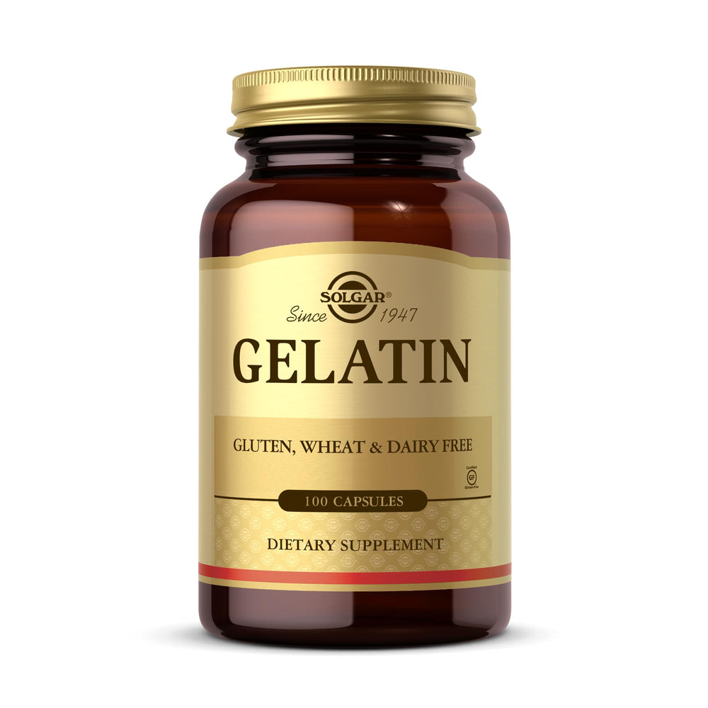 Solgar front packaging showing bottle and 100 capsules for clear identification and convenience