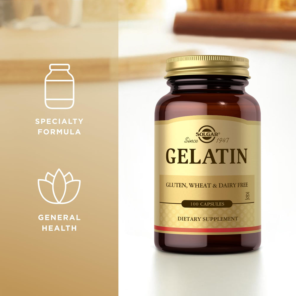 Solgar label ingredient panel highlighting gelatin content and manufacturing transparency