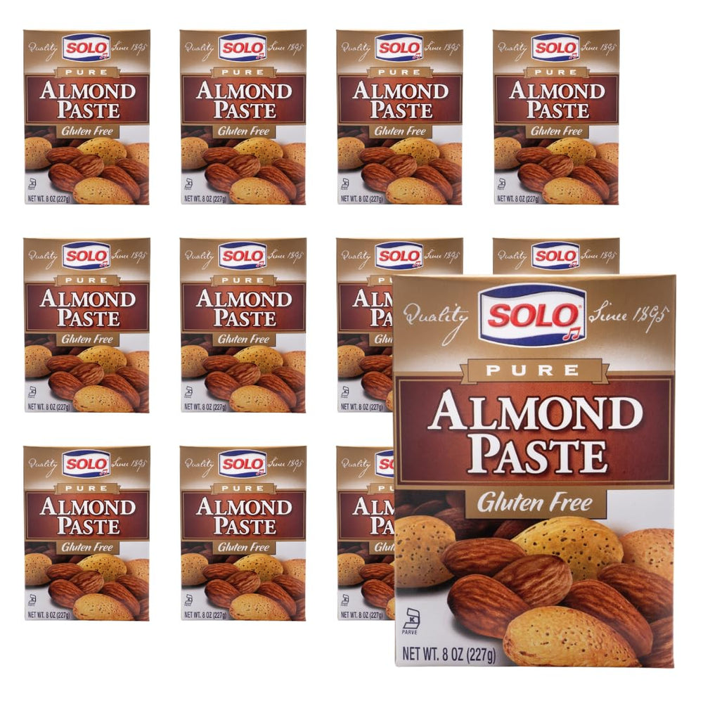 SOLO almond paste front packaging showing brand and product, convenient bulk use
