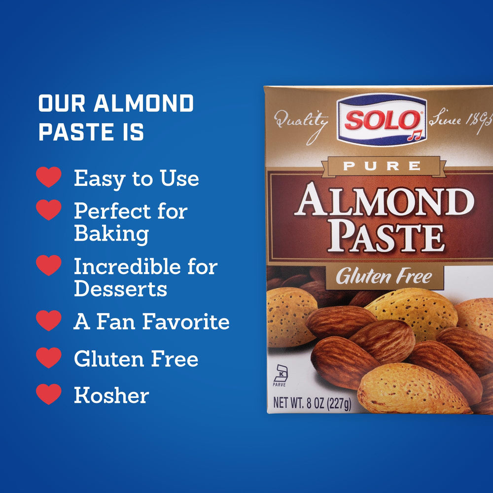 SOLO almond paste on spoon demonstrating ready-to-use consistency for recipes