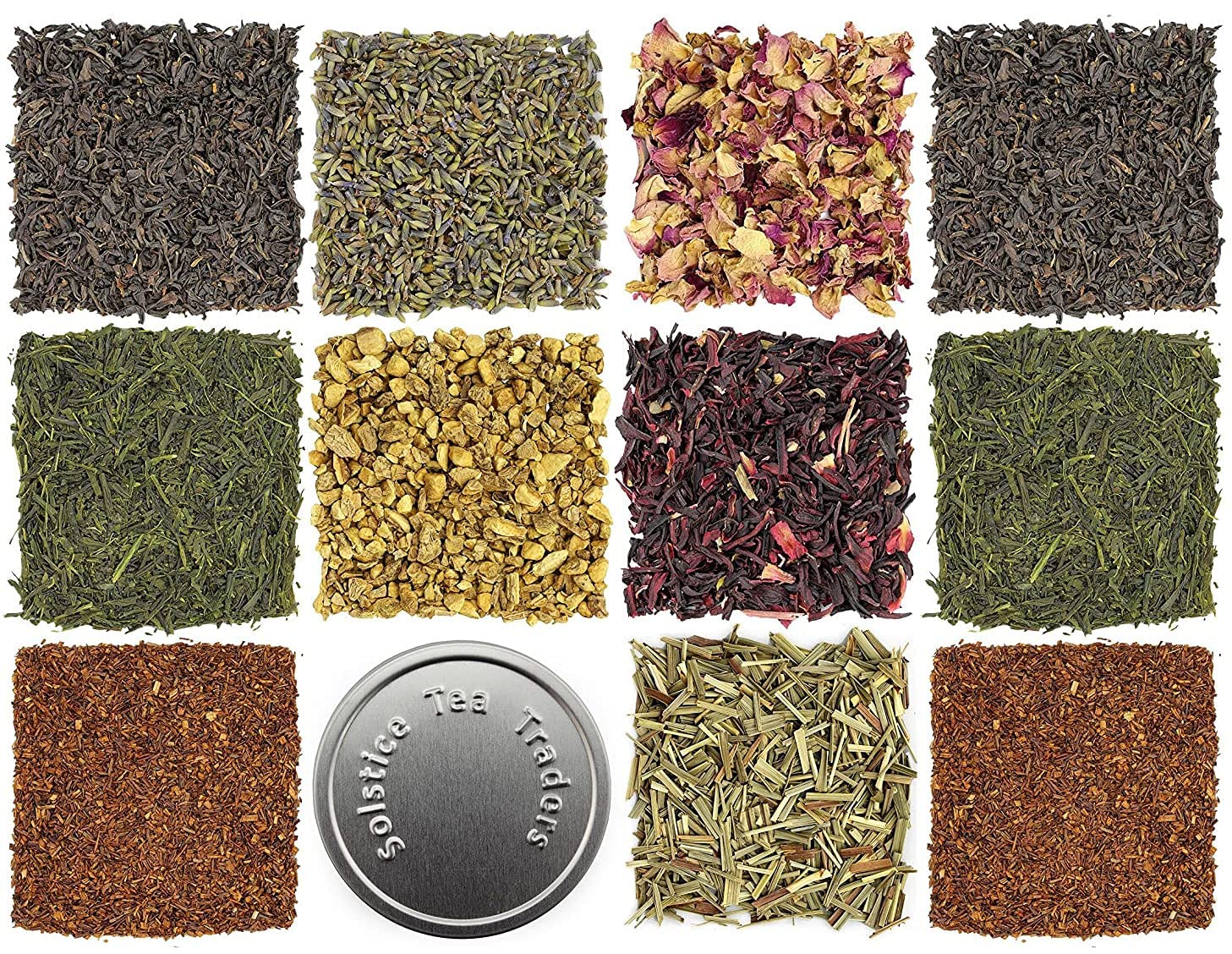 SOLSTICE TEA TRADERS front packaging showing neat tins and kit benefits