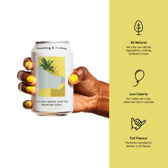 Something & Nothing can held in hand to show 12 fl oz scale and convenient portability