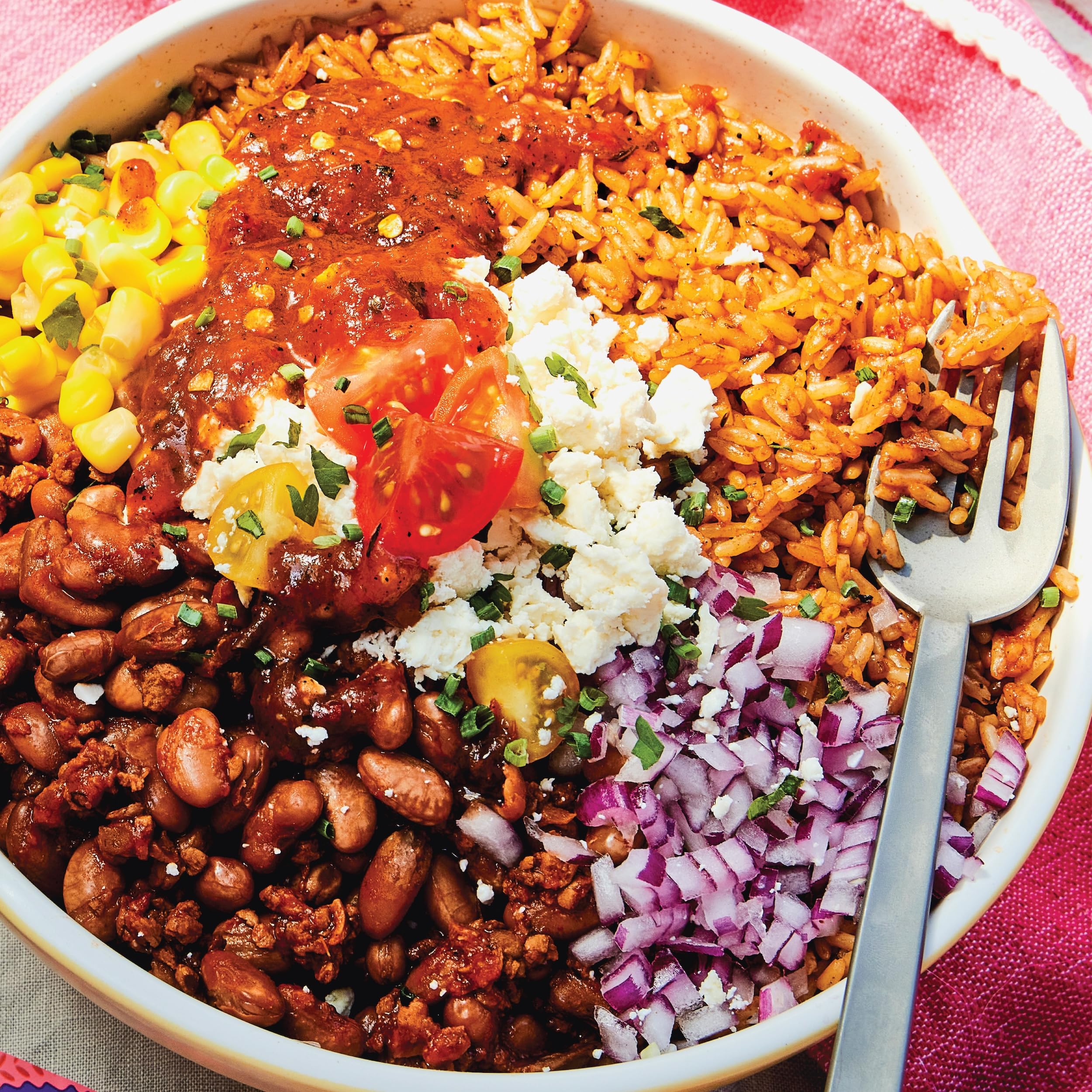 SOMOS meal on a desk showing quick plant-based lunch convenience
