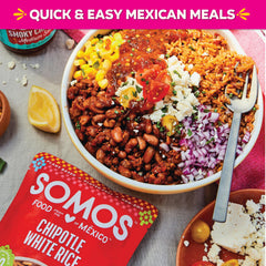 SOMOS saucy pinto beans served in bowl for quick healthy meal