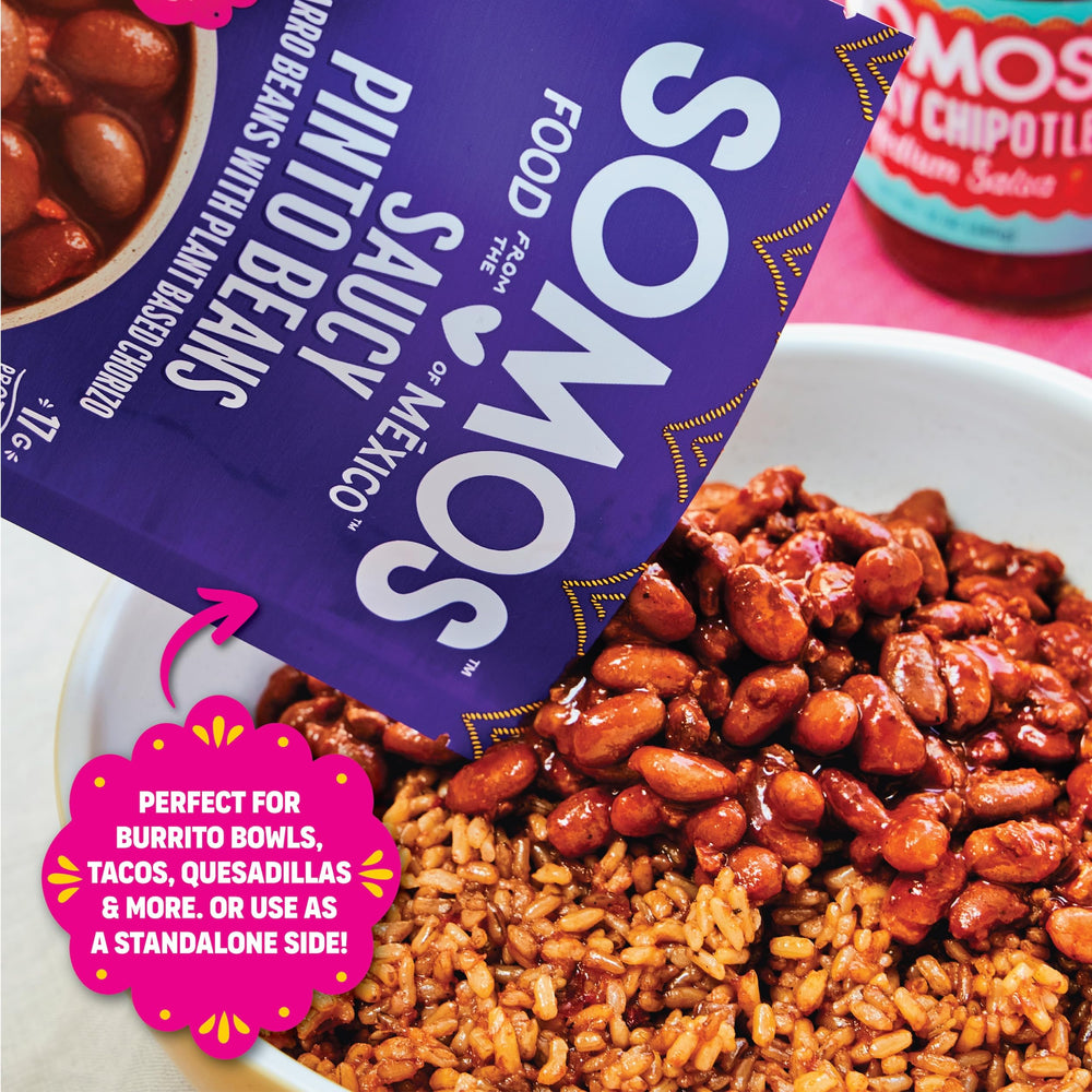 SOMOS cup beside spoon showing 10oz portion size for portion control