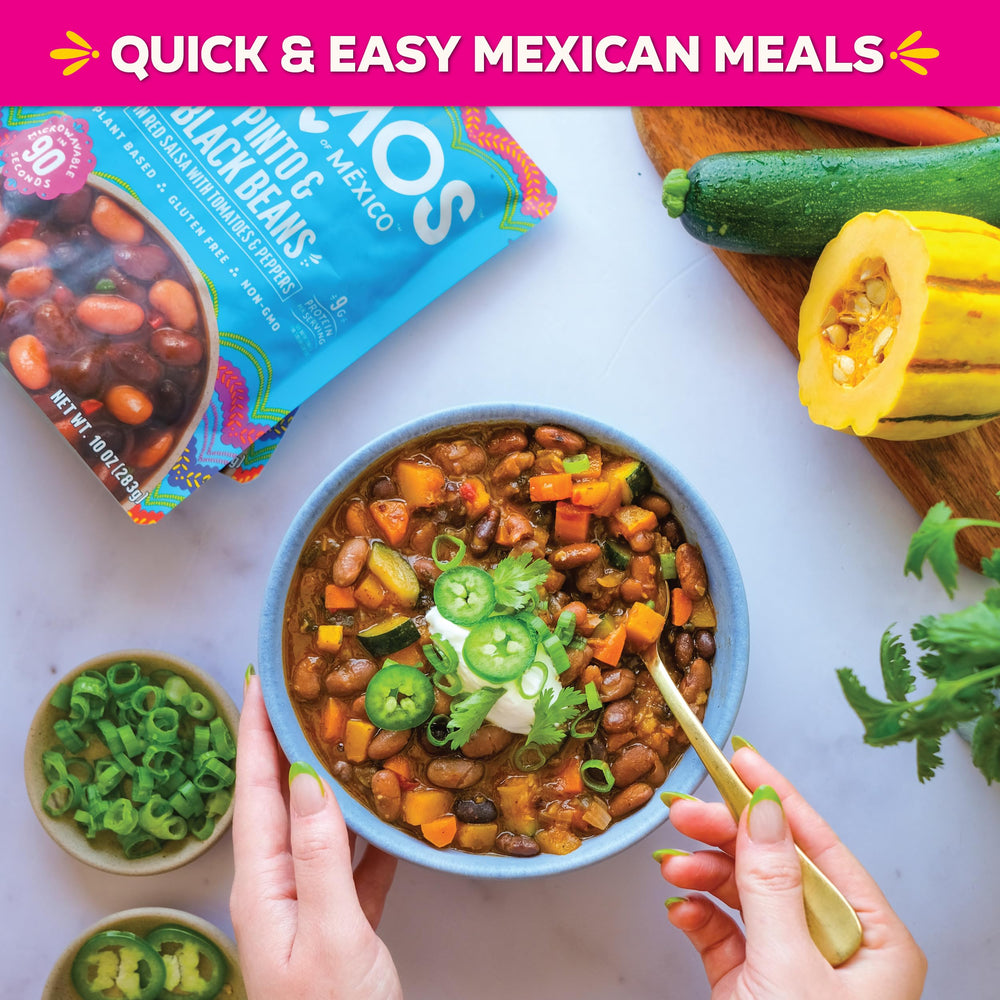 SOMOS pouch next to hand showing 10oz scale and portion-friendly sizing