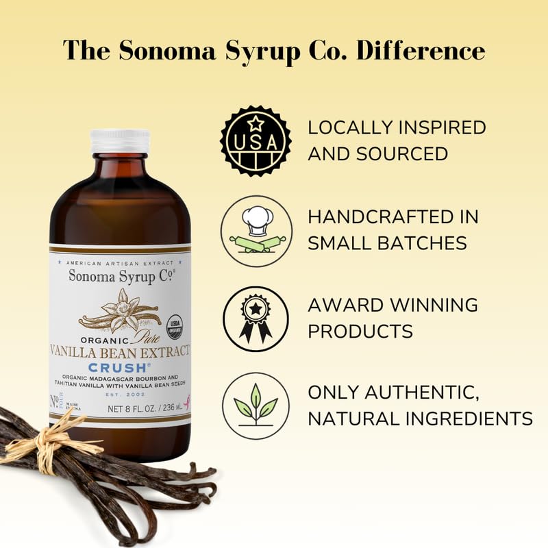 Sonoma Syrup Co crushed vanilla bean seeds close-up showing texture and aroma boost
