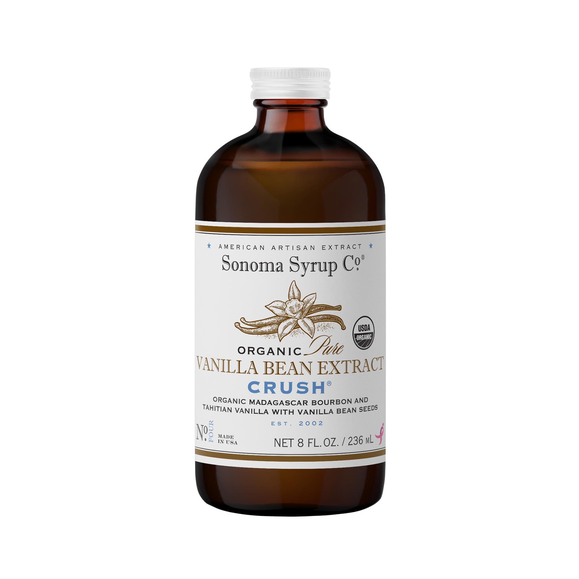 Sonoma Syrup Co front label on 8 oz Crush bottle showing premium packaging and brand