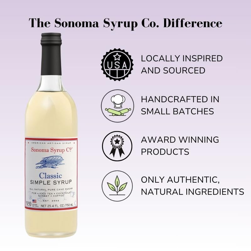 Sonoma Syrup Co pouring close-up demonstrating smooth pour and easy mixing benefit