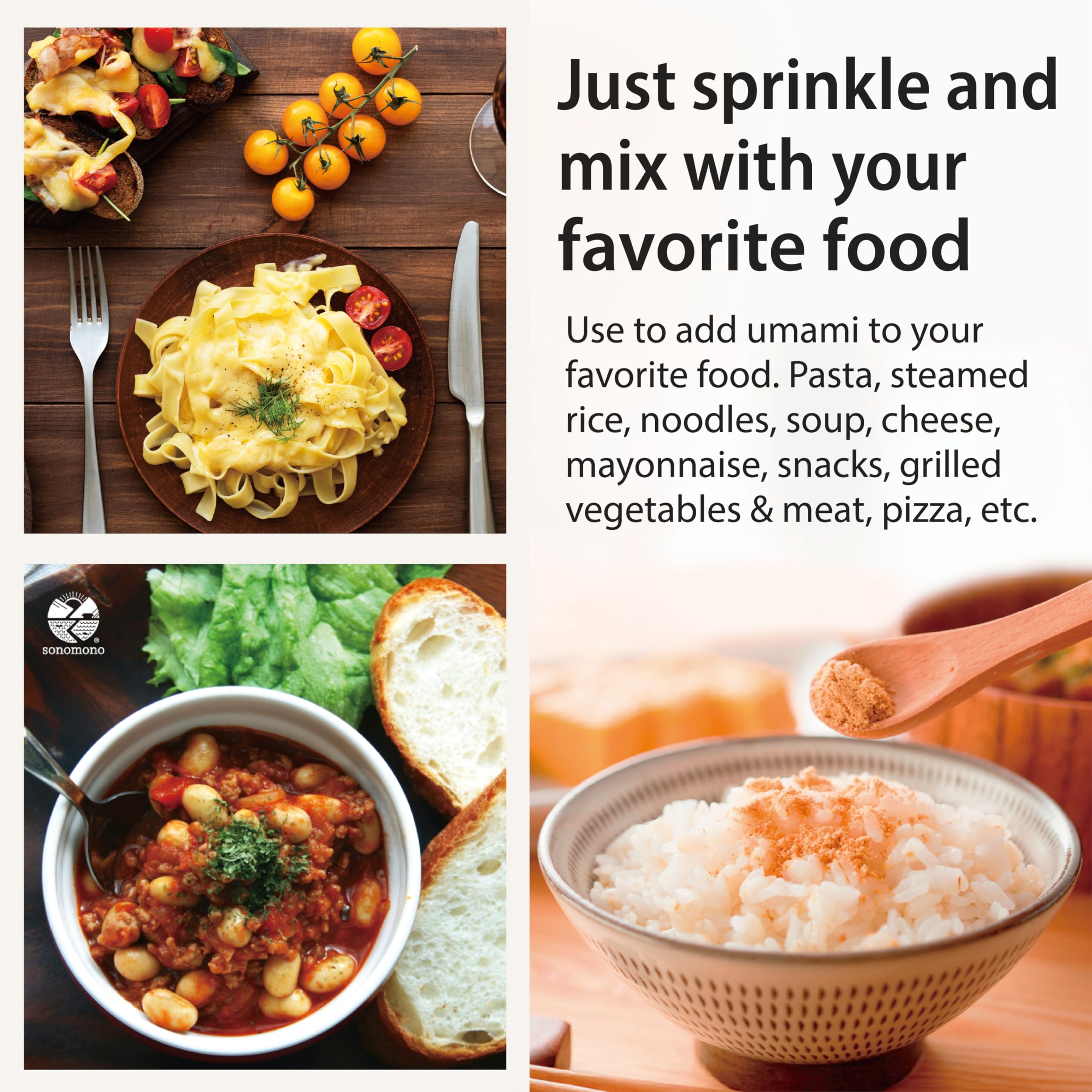 sonomono Classic spoon portion with powder measured, illustrating easy portioning for recipes
