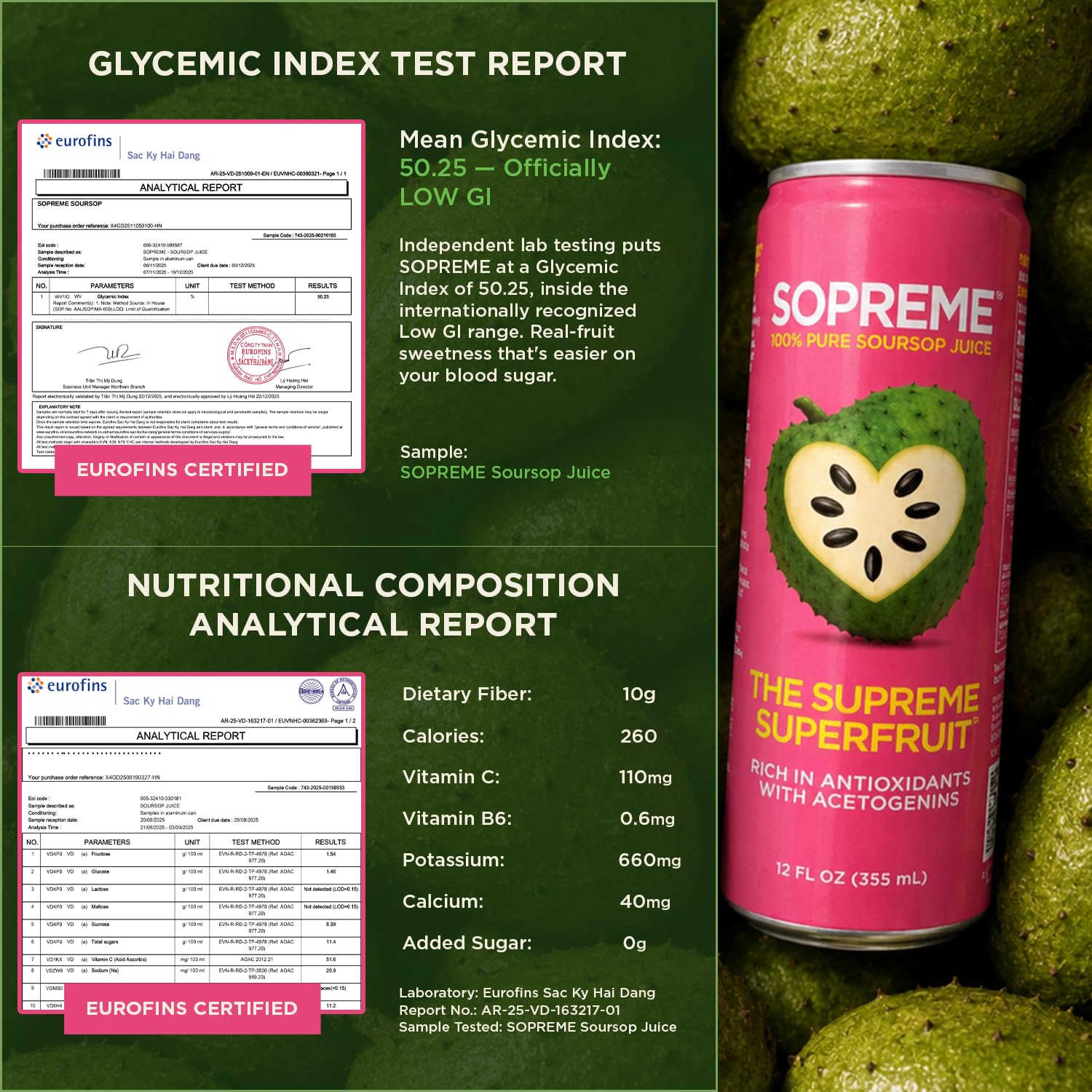 SOPREME nutrition label close-up highlighting vitamin C and electrolyte content
