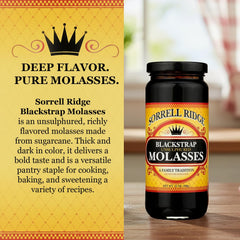 Sorrell Ridge molasses pour close-up showing rich texture for recipes