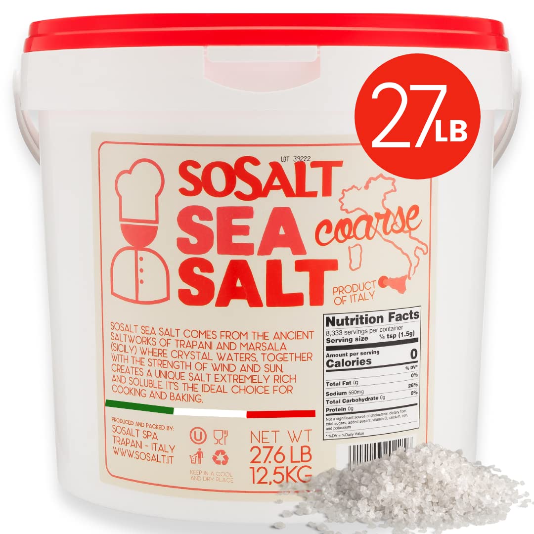 SOSALT DAL MARE DI TRAPANI front packaging showing 12.5 kg bag and brand