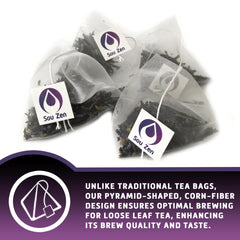 Sou Zen loose leaf blend top view with lavender and bergamot for aromatic appeal
