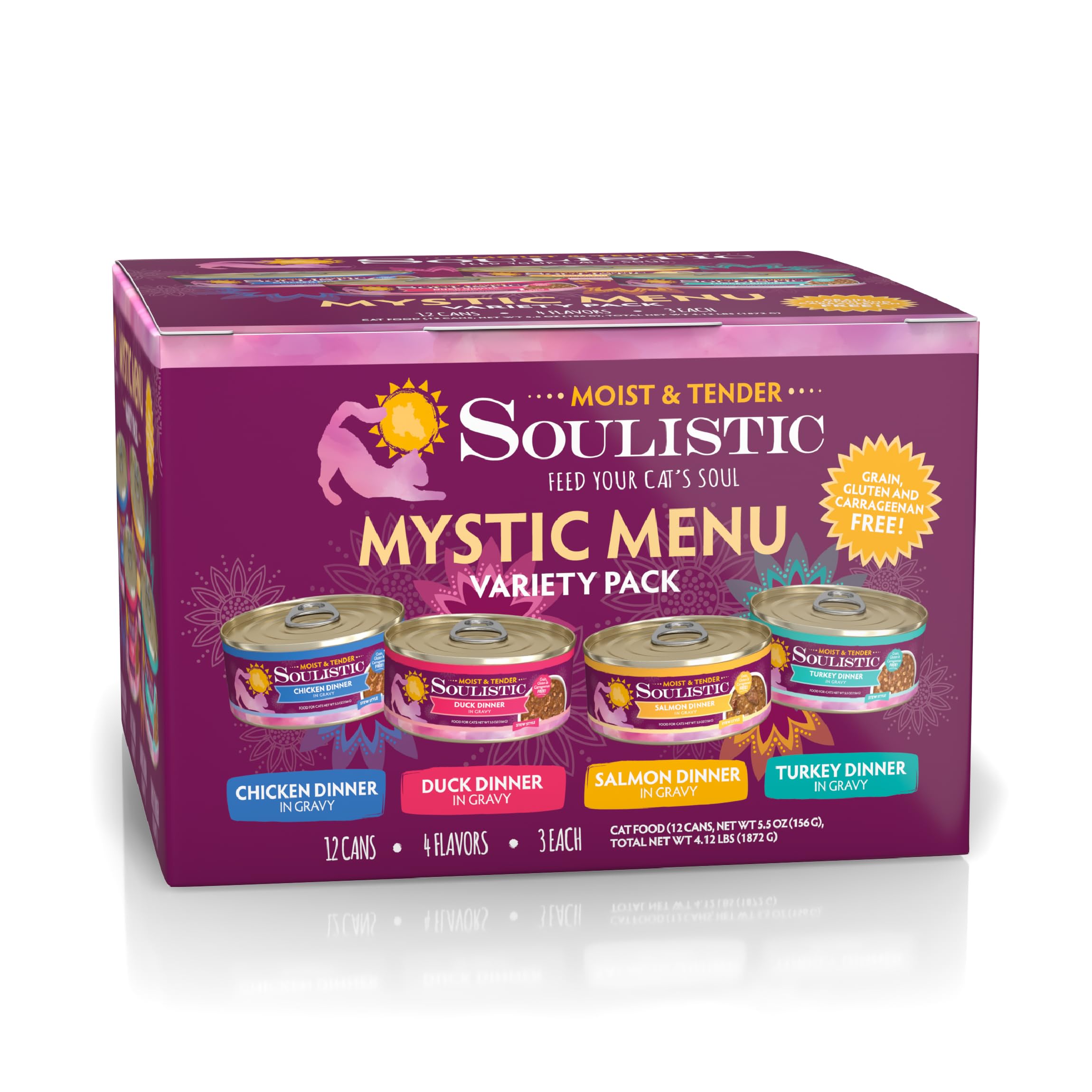 Soulistic front packaging showing variety pack and easy selection benefit