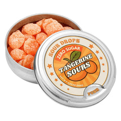 Sour Drops open tin with candies visible for easy portioning