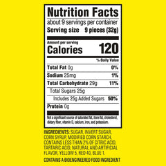 SOUR PATCH KIDS open bag spilling apple-shaped gummies for convenient sharing