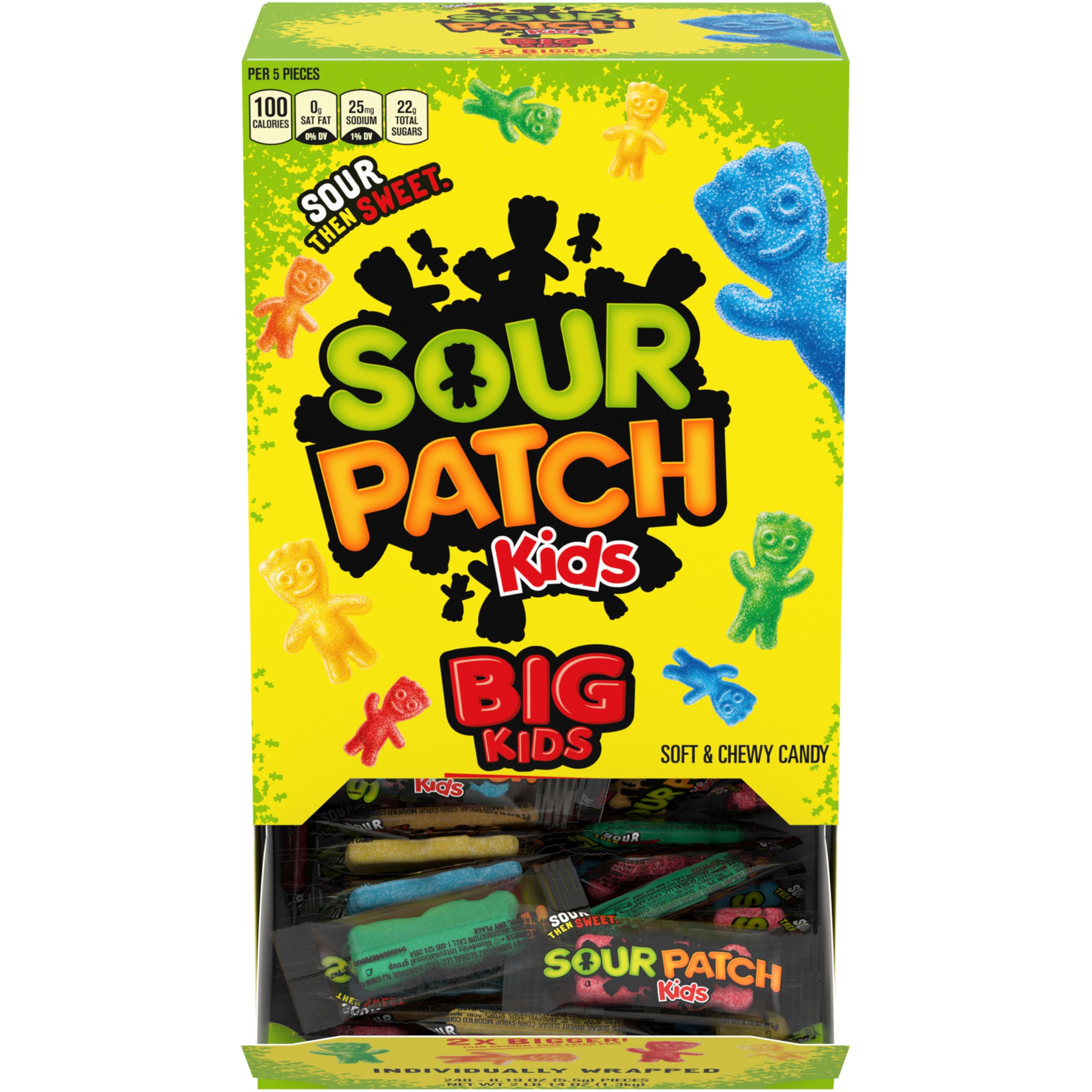 SOUR PATCH KIDS front packaging showing bulk 240-count for easy stocking