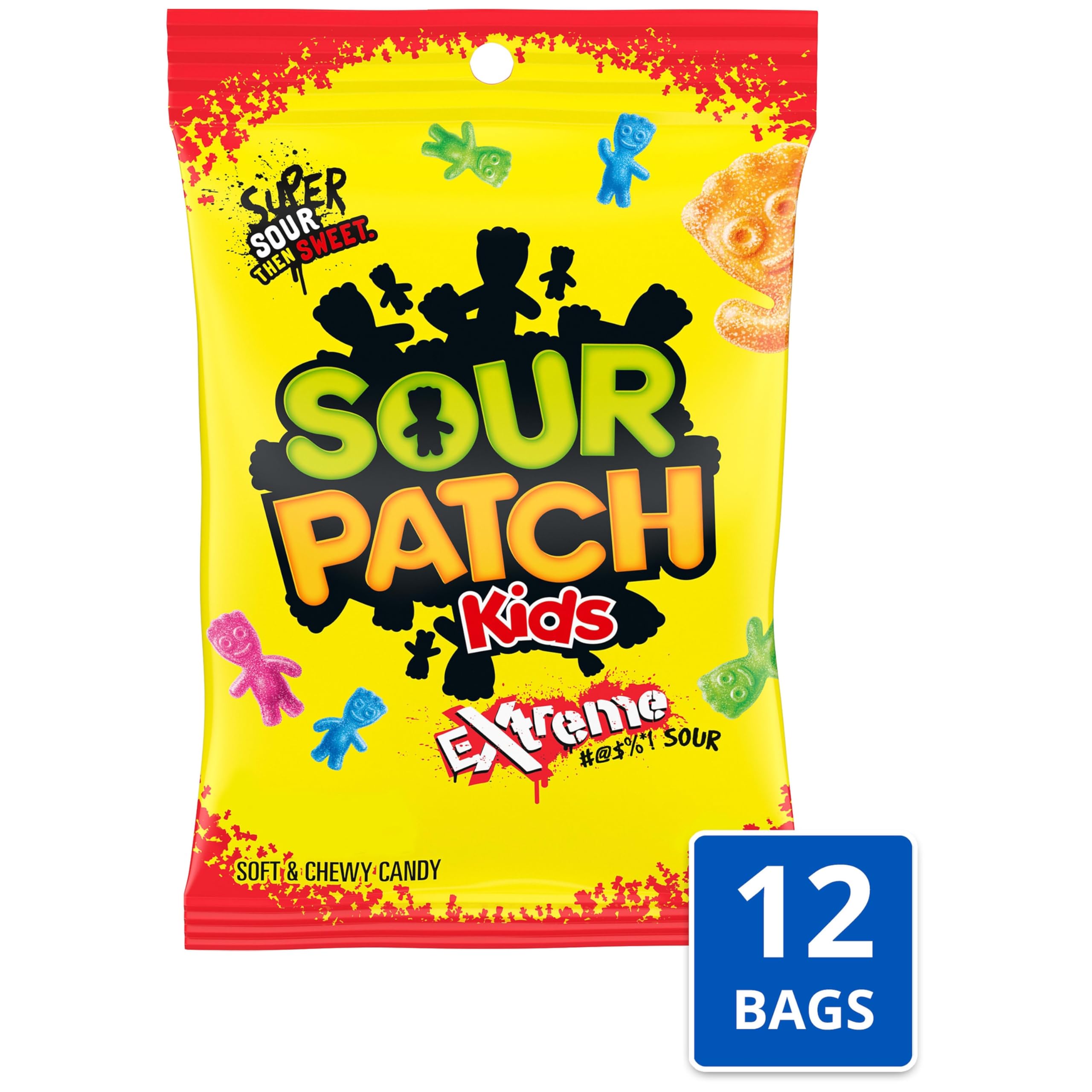 SOUR PATCH KIDS closeup of sour coating texture highlighting intense tang