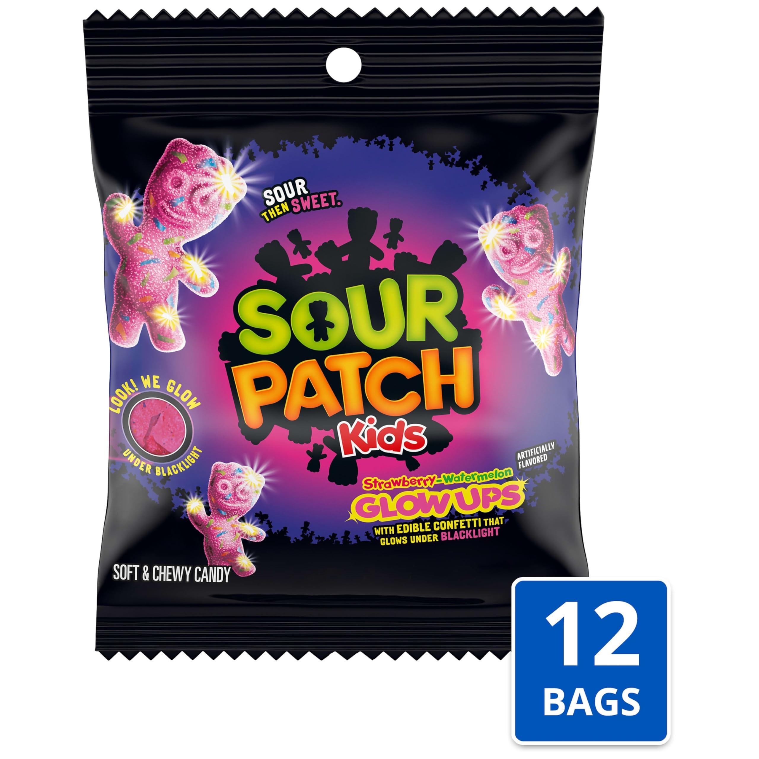 SOUR PATCH KIDS close-up showing confetti texture and playful visual effect