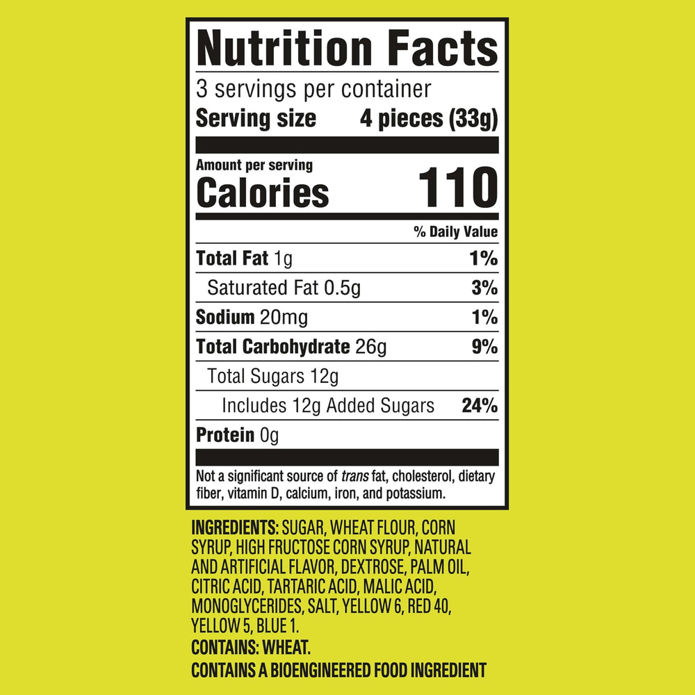 SOUR PATCH KIDS open bag with candy strips displayed for quick snacking