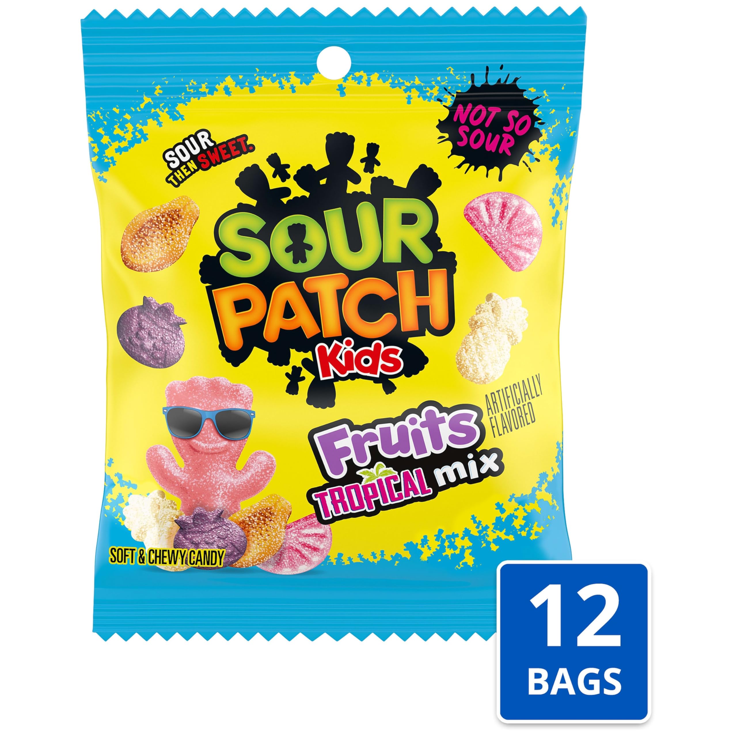 SOUR PATCH KIDS close-up texture of gummies highlighting chewy, semi-sour coating appeal