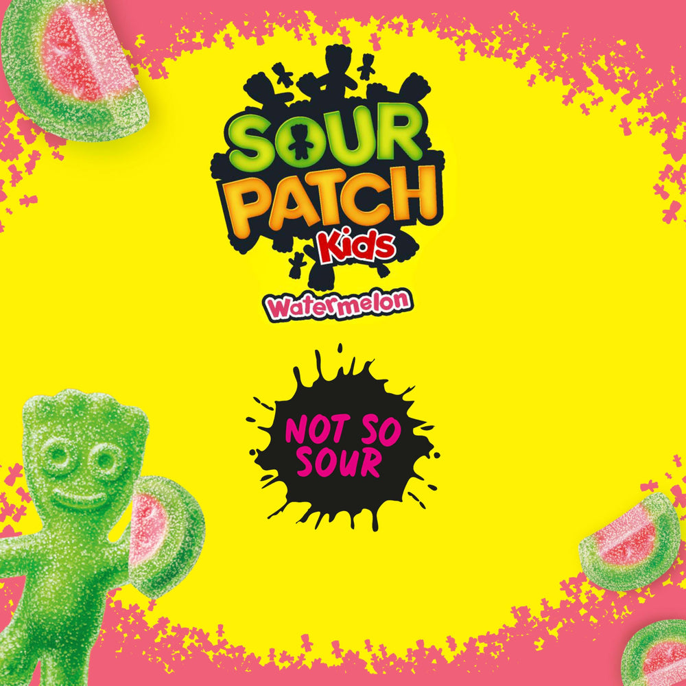 SOUR PATCH KIDS party-favor display with watermelon gummies for event sharing