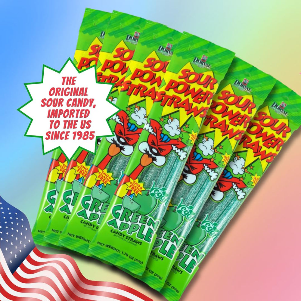 Single Sour Power pouch open to show portioned 1.75 oz pack for grab-and-go convenience