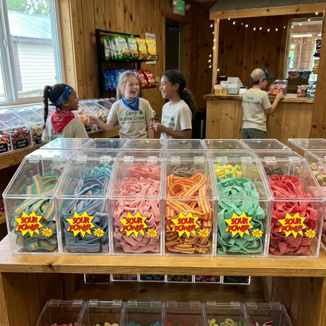 Sour Power candy belts displayed on a candy buffet for gatherings